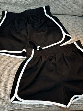 2 Pair Champion C9 Youth Large (10-12) Black and White Lined Shorts